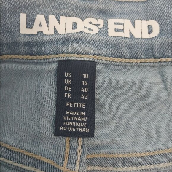 Lands End Light Wash Cropped Demin Jeans Women's Sz 10P - Picture 6 of 14